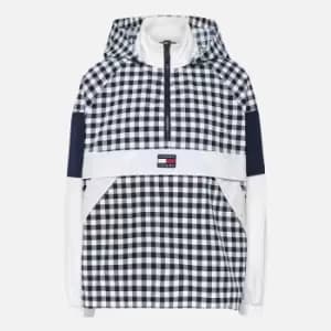 Image of Tommy Jeans Womens Gingham Popover Coat - Twilight Navy/Gingham - L