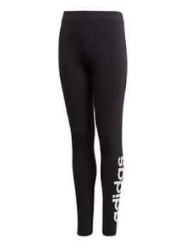 Image of adidas Girls Linear Leggings - Black, Size 14-15 Years, Women