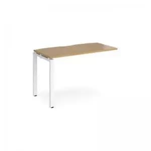 Image of Adapt add on unit single 1200mm x 600mm - white frame and oak top