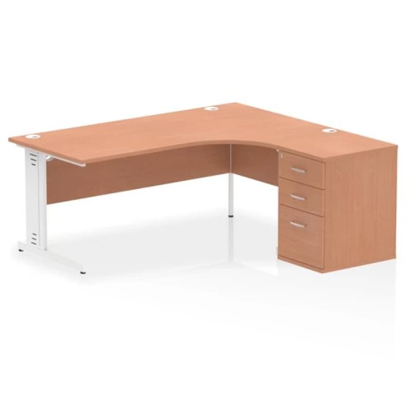 Image of Dynamic Office Solutions Impulse 1800mm Cable Managed Right Crescent Desk Workstation I004132