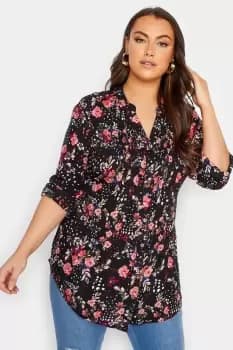 Image of Printed Pintuck Shirt