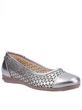 Image of Hush Puppies Leah Ballerina Pumps - Pewter, Pewter, Size 5, Women