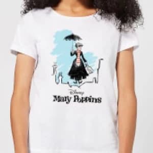 Image of Mary Poppins Rooftop Landing Womens Christmas T-Shirt - White - 3XL