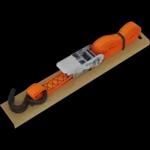 Image of Sealey Polyester S Hook Ratchet Tie Down Strap and Corner Protector 25mm 5m 600kg