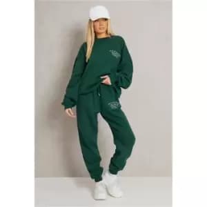 Image of I Saw It First Forest Green Unisex Heavyweight Embroidered Fleeceback Sweatshirt - Green