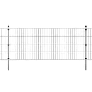 Image of Vidaxl 2D Garden Fence Panel & Posts 2008X830 Mm 2m - Silver