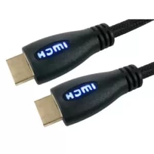 Image of Cables Direct 3m HDMI 1.4 High Speed with Ethernet Cable with Blue LED