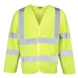 Image of RTY High Visibility Unisex High Vis Motorway Coat (Pack of 2) (2XL) (Fluorescent Yellow)