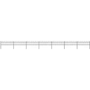 Image of Garden Fence with Hoop Top Steel 11.9x0.6 m Black Vidaxl Black