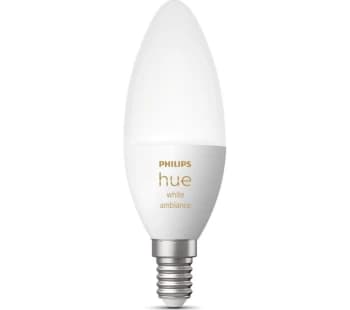 Image of PHILIPS HUE White Ambiance Bluetooth LED Bulb - Candle E14, White