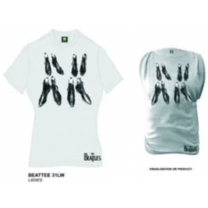 Image of The Beatles Boots Dirty White Oil Washed Ladies T Shirt: S