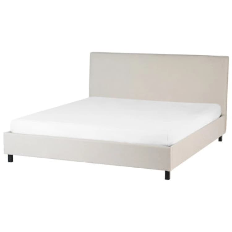 Image of Beliani Bed Fabric Sennez 180 X 200 Cm (Eu Super King) Beige
