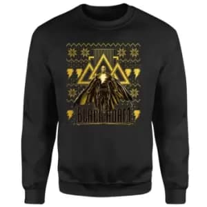 Image of Black Adam Gold Christmas Christmas Jumper - Black - XXL
