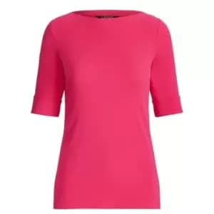Image of Lauren by Ralph Lauren Judy Elbow Sleeve T Shirt - Pink