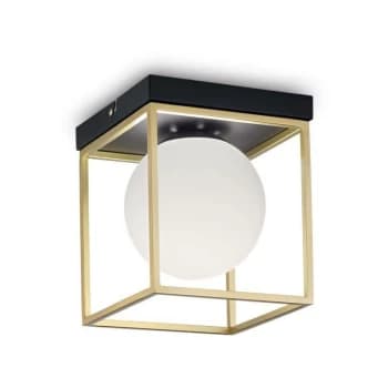Image of Ideal Lux Lingotto - 1 Light Globe Ceiling Light Antique Brass