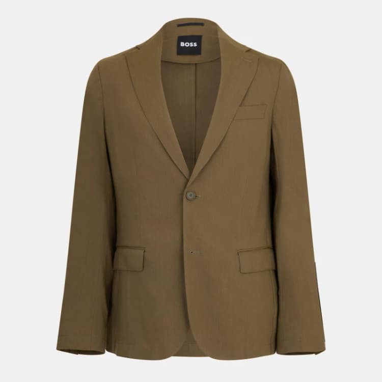 Image of Boss Mens P Hanry Flaps Wg Formal Jacket Dark Green male M