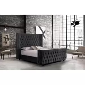 Image of Harmony Bed Super King Plush Velvet Black