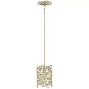 Image of Pendant Light Connecting Circles Faceted Crystals Silver Leaf LED E27 100W