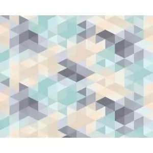 Image of Origin Murals Iso Triangles Duck Egg Wall Mural - 3m x 2.4m