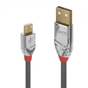 Image of Lindy 36651 USB cable 1m 2.0 USB A Micro-USB B Grey