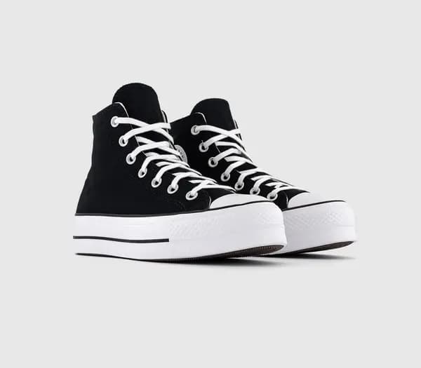 Image of Converse Black/White/White Chuck Taylor All Star Lift Platform Black Female 6 197916UK