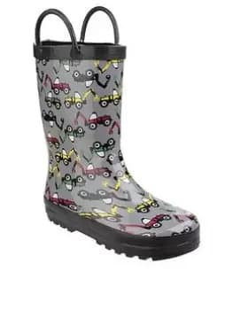 Image of Cotswold Boys Digger Wellington Boots, Grey, Size 10 Younger