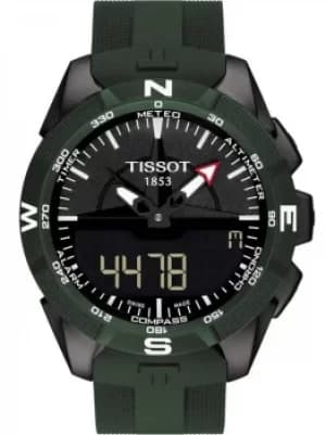 Image of Tissot Mens T-Touch Expert Solar II Green Rubber Strap Watch...