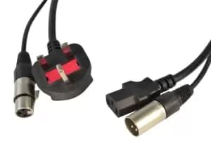 Image of Combined Audio and Power Cable with XLR's and 13 amp Plug 10 Metres