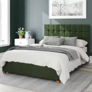 Image of Aspire Sinatra Velvet Kingsize Ottoman Bedframe Forest Green