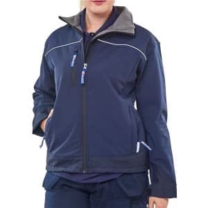 Image of Click Workwear Ladies Soft Shell Water Resistant Jacket XS Navy Ref