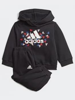 Image of adidas Badge Of Sport Graphic Jogger, Black/White, Size 9-12 Months