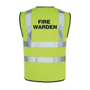 Image of Fire Warden Unisex Yellow Hi-Vis Vest 4X Large - 152cm Chest - 137cm Waist