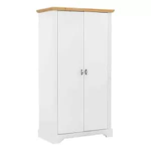 Image of Seconique Toledo 2 Door Wardrobe - White/Oak Effect