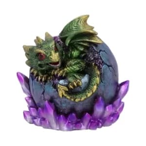 Image of Emerald Hatchling Glow Green Dragonling Crystal Figurine