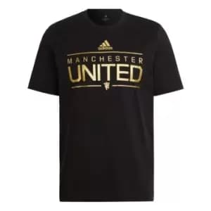 Image of adidas Manchester United Graphic T-Shirt Mens - Black