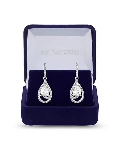 Image of Jon Richard CZ Pear Drop Earrings