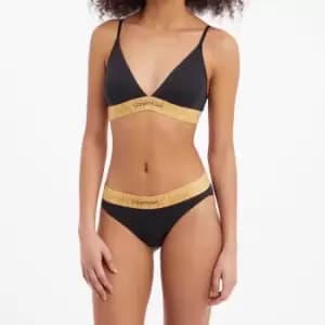 Image of Calvin Klein Women Logo-Jacquard Nylon Triangle Bra - L