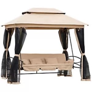 Image of Outsunny Swing Chair 84A-056 Steel, Polyester Beige