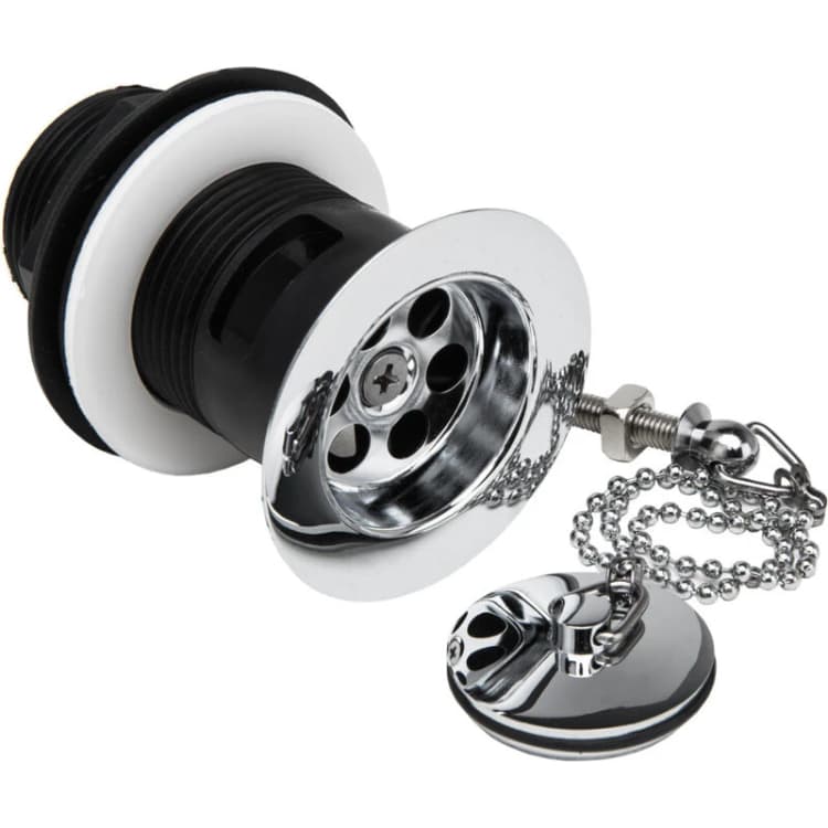 Image of NUIE Nuie - Contract Basin Waste with Brass Plug and Ball Chain Chrome - Slotted e395