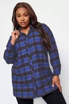 Image of Check Print Oversized Shirt