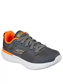 Image of Skechers Boys Go Run 400 V2 Omega Lightweight Lace Up Trainer, Grey/Orange, Size 13 Younger