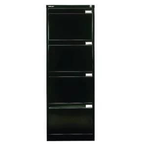 Image of Bisley 4 Drawer Filing Cabinet Flush Fronted Black BS4E BLACK
