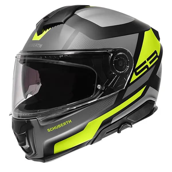 Image of Schuberth S3 Daytona Black Yellow Full Face Helmet Size L