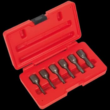 Image of Sealey 6 Piece 3/8" Drive Screw Extractor Socket Set 3/8"
