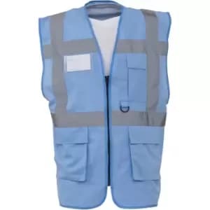 Image of Yoko Hi-Vis Premium Executive/Manager Waistcoat / Jacket (Pack of 2) (XL) (Sky Blue) - Sky Blue