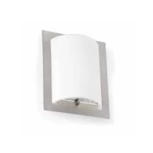 Image of Diula 1 Light Indoor Glass Wall Light Matt Nickel, E27