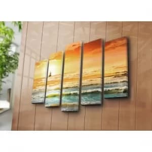 Image of 5PATK-89 Multicolor Decorative Canvas Painting (5 Pieces)