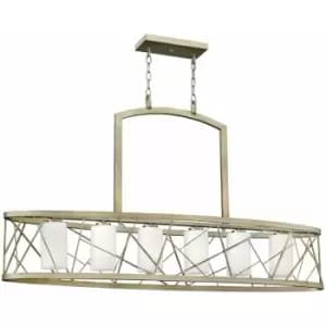 Image of Loops - 6 Bulb Chandelier Hanging Pendant LIght Silver Leaf LED E27 75W Bulb