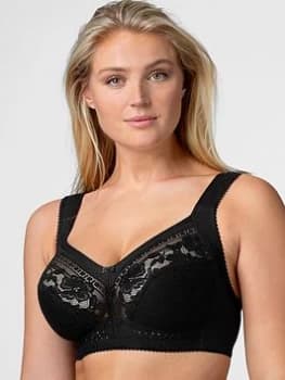 Image of Miss Mary of Sweden Non Wire Cotton Lined Cup Bra - Black, Size 42F, Women