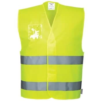 Image of C475YERL/XL - sz L - XL Hi-Vis Vest - Dual ID Holder - Yellow - Portwest
